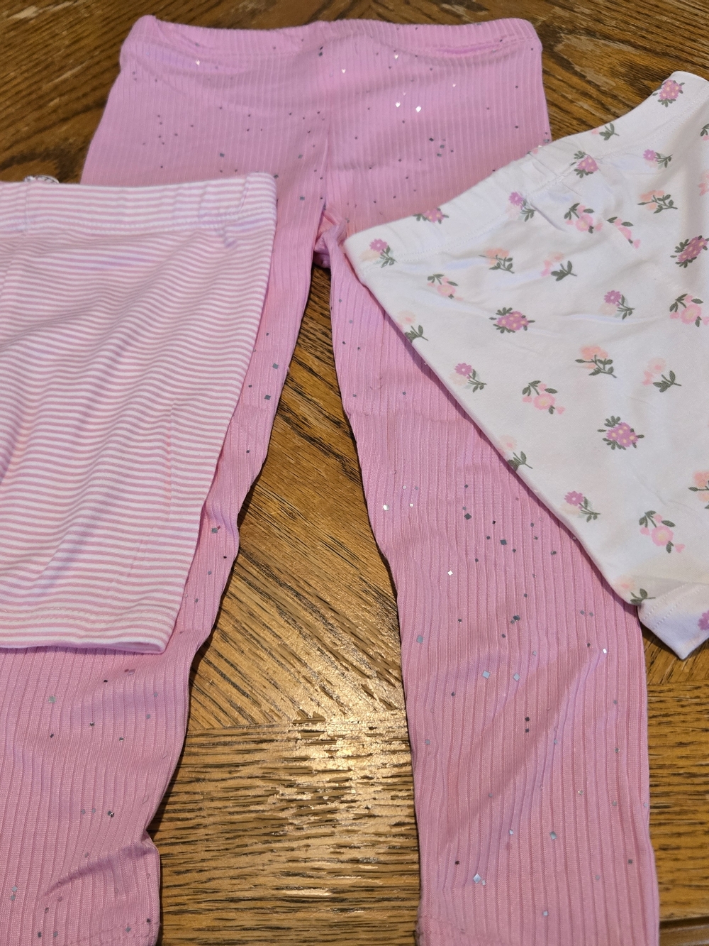 NWOT Girls Pink Floral & Sparkle  Pants And 2 Pairs Of Shorts - Kids